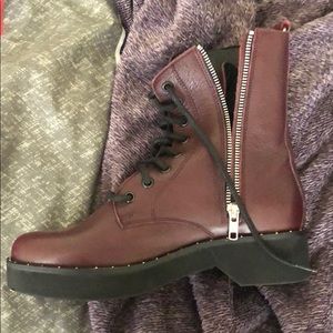 Burgundy boots